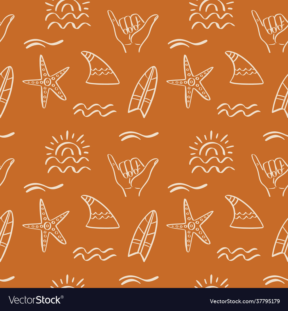 Tropical beach summer seamless pattern vector image Tropical beach summer seamless pattern