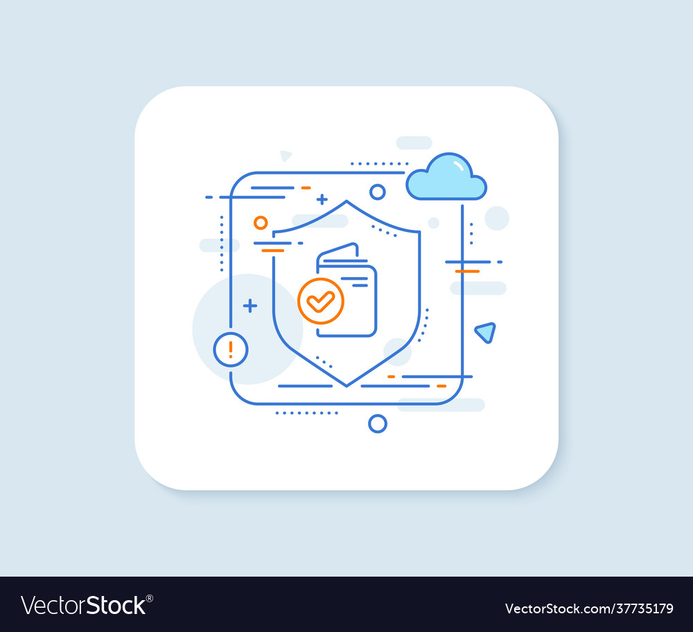 Verification document line icon accepted passport