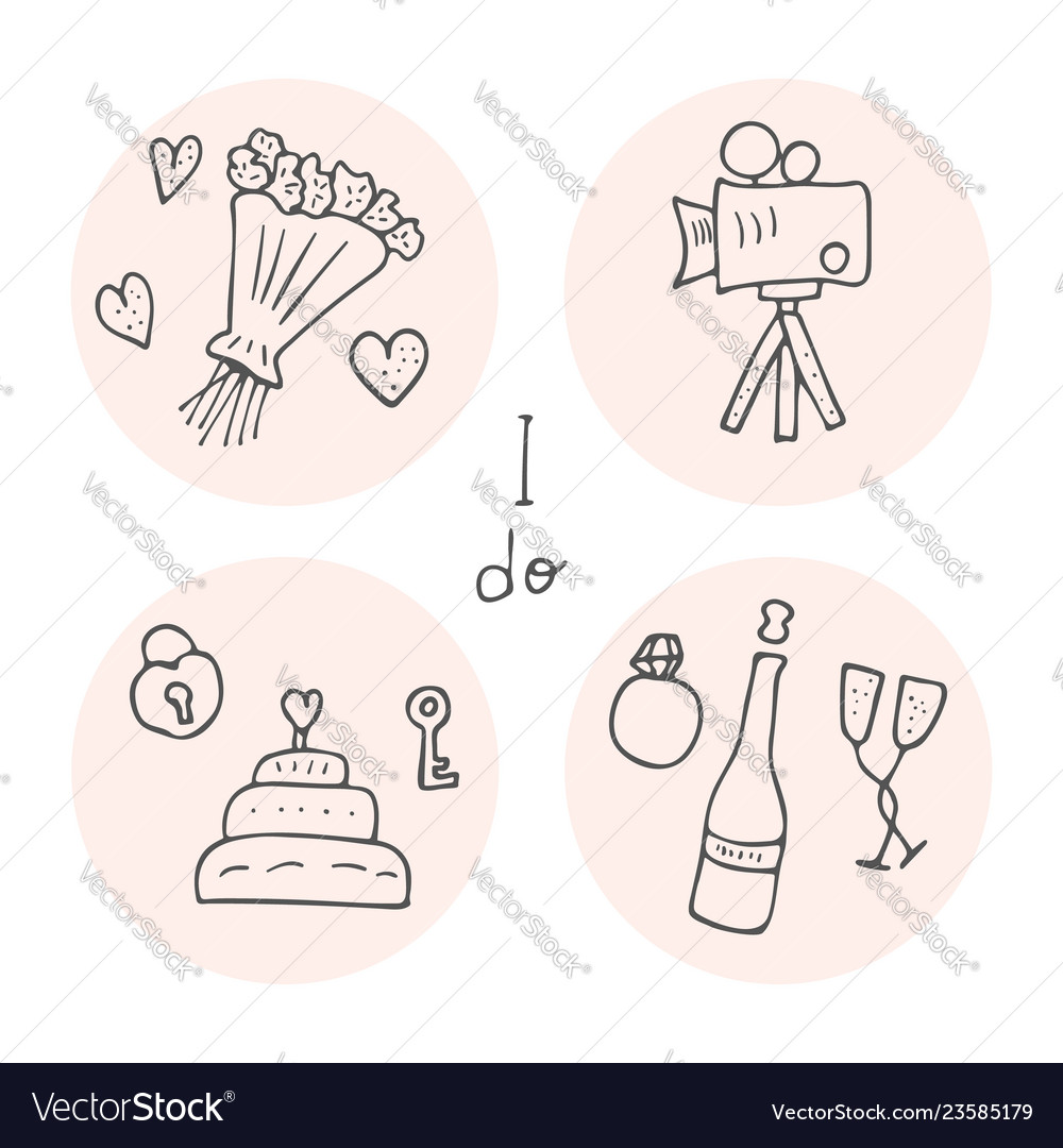 Wedding symbols set design