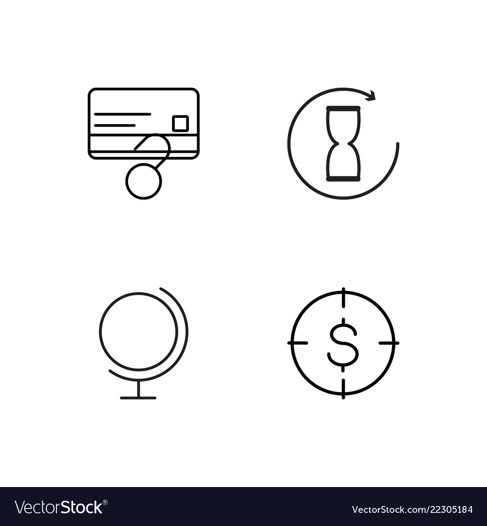 Business simple outlined icons set