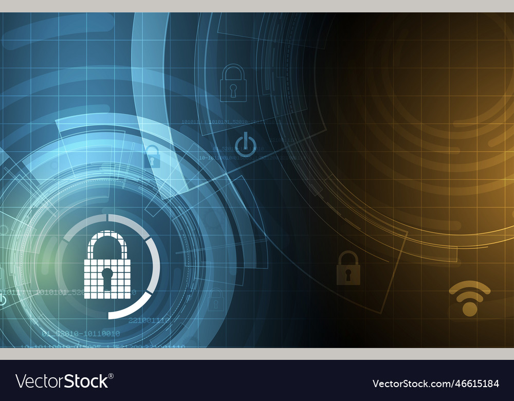Cybersecurity and information or network vector image Cybersecurity and information or network