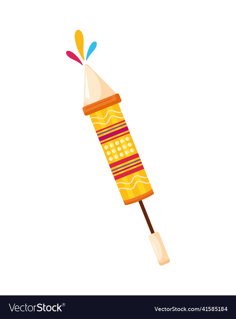 Firework yellow rocket Royalty Free Vector Image