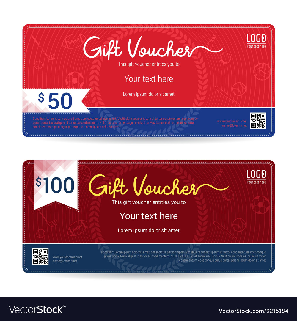 Gift certificate voucher card template Royalty Free Vector