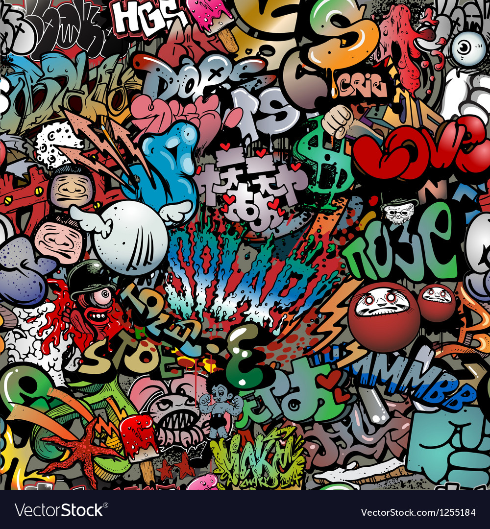 Gambar Graffiti  Graffiti  on wall streetart background Royalty Free Vector