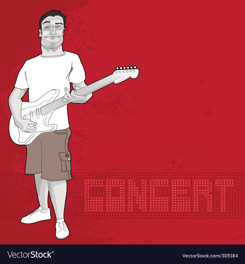 Guitarist and concert graphic