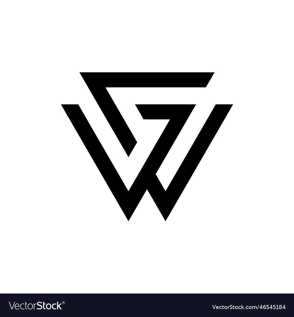 Gw monogram logo Royalty Free Vector Image - VectorStock