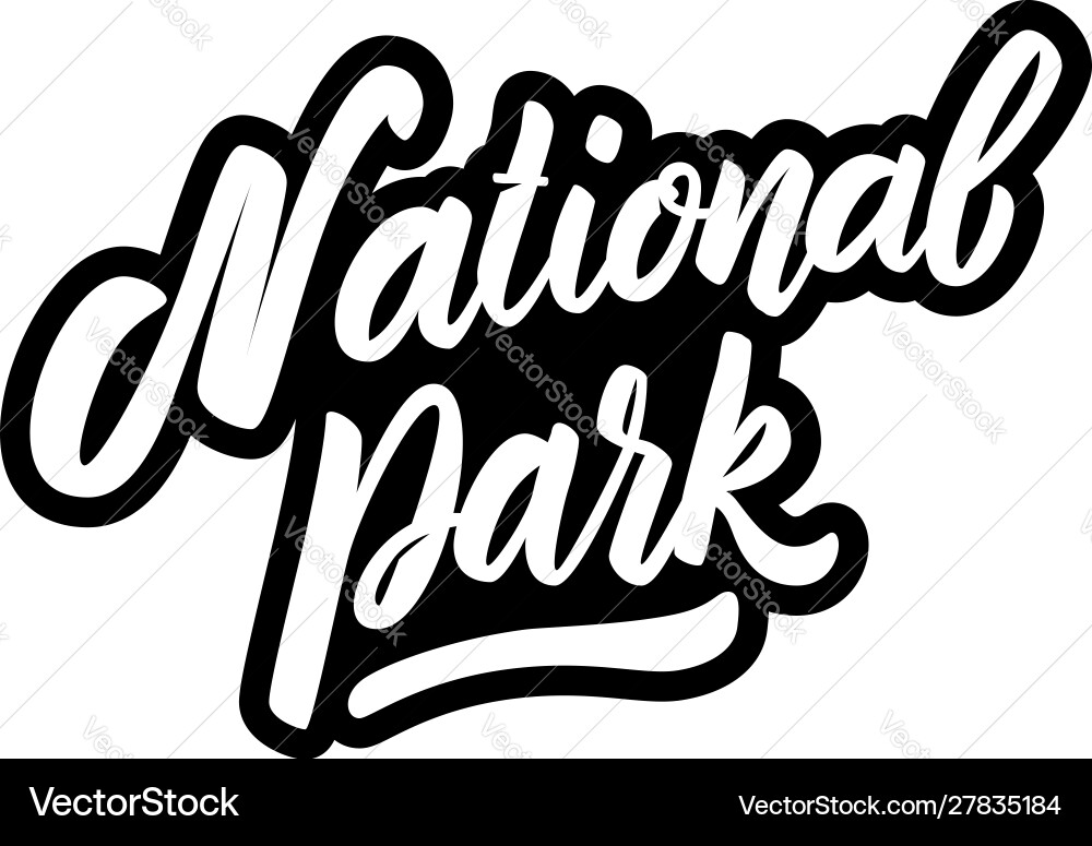 National park lettering phrase on white Royalty Free Vector