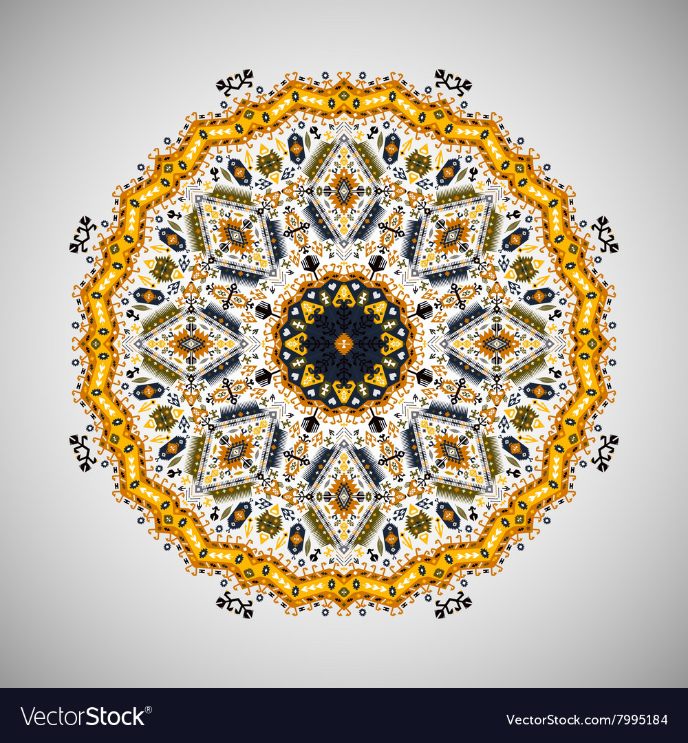 Ornamental round colorful geometric pattern