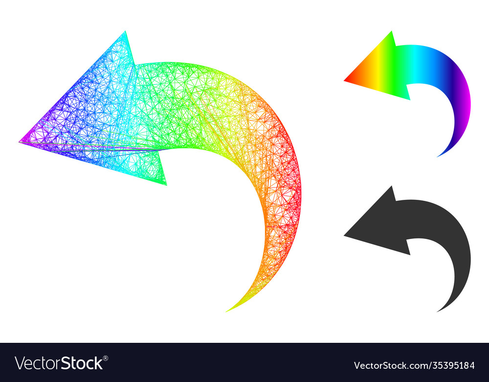 Rainbow net gradient undo icon vector image Rainbow net gradient undo icon