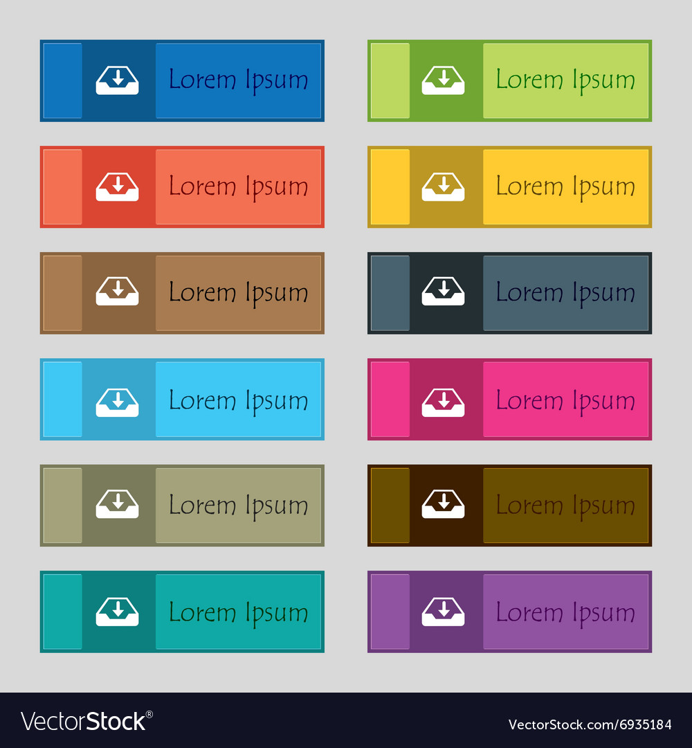 Restore icon sign set of twelve rectangular