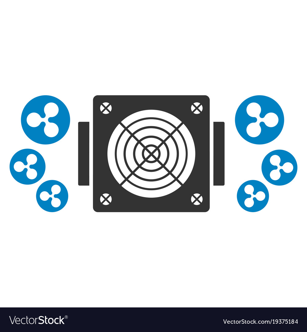 Ripple mining asic device flat icon