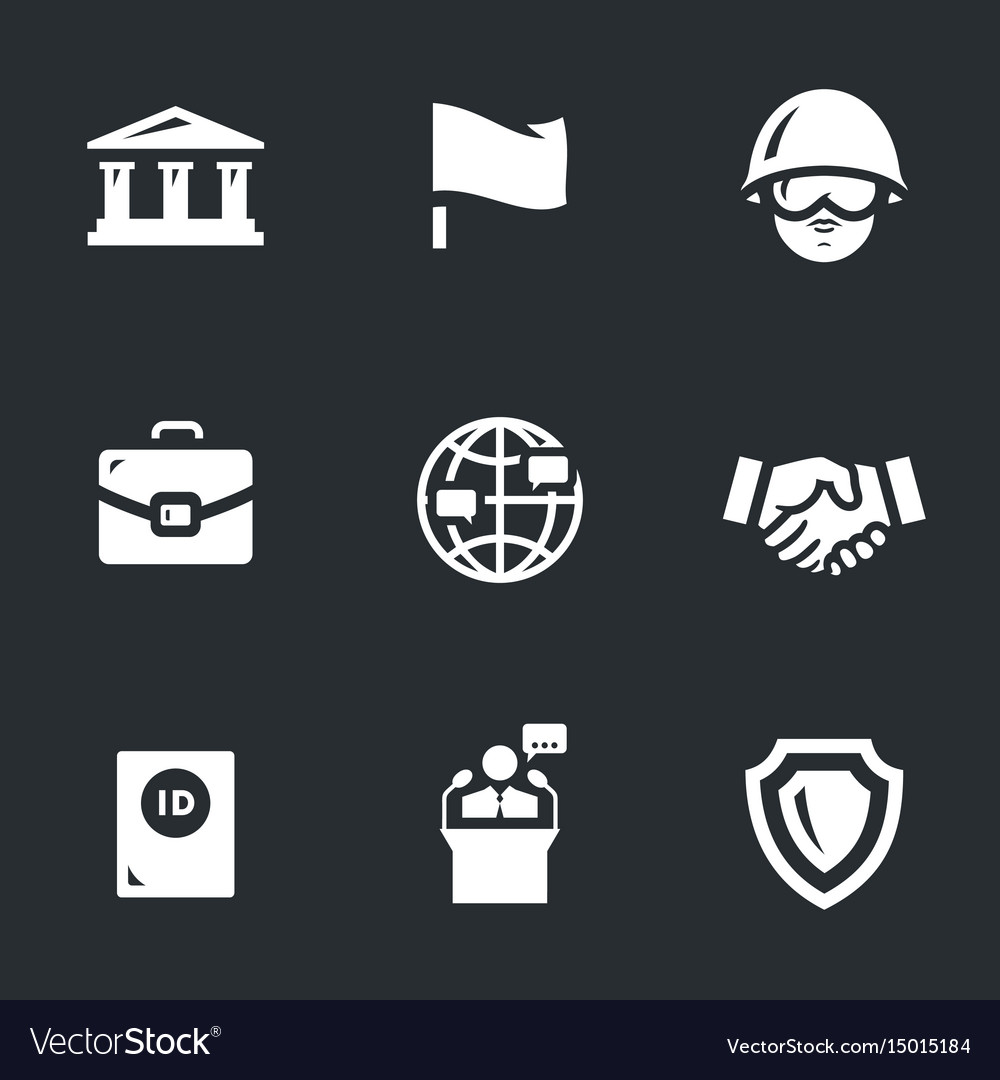 Set of embassy icons Royalty Free Vector Image