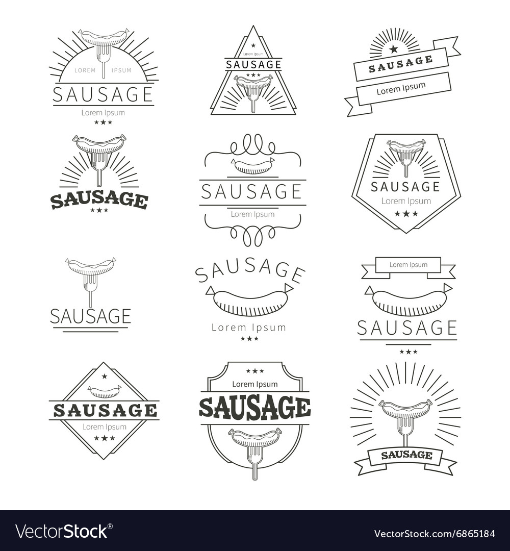 Set of sausages labels