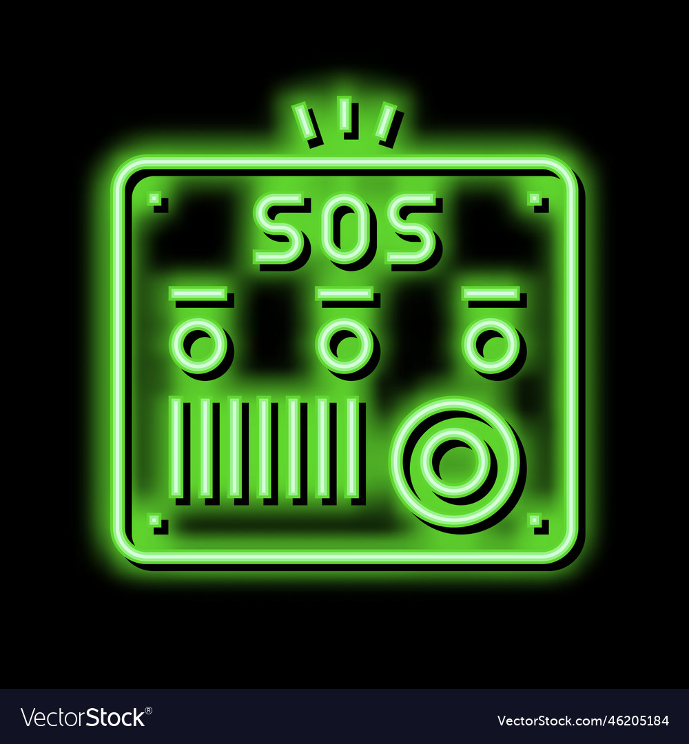 Sos panel for old people neon glow icon