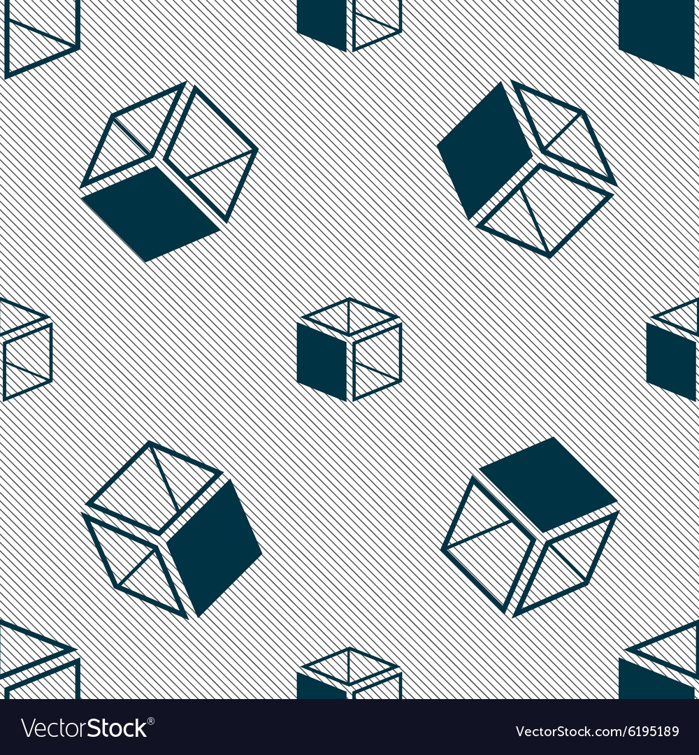 3d cube icon sign seamless pattern with geometric