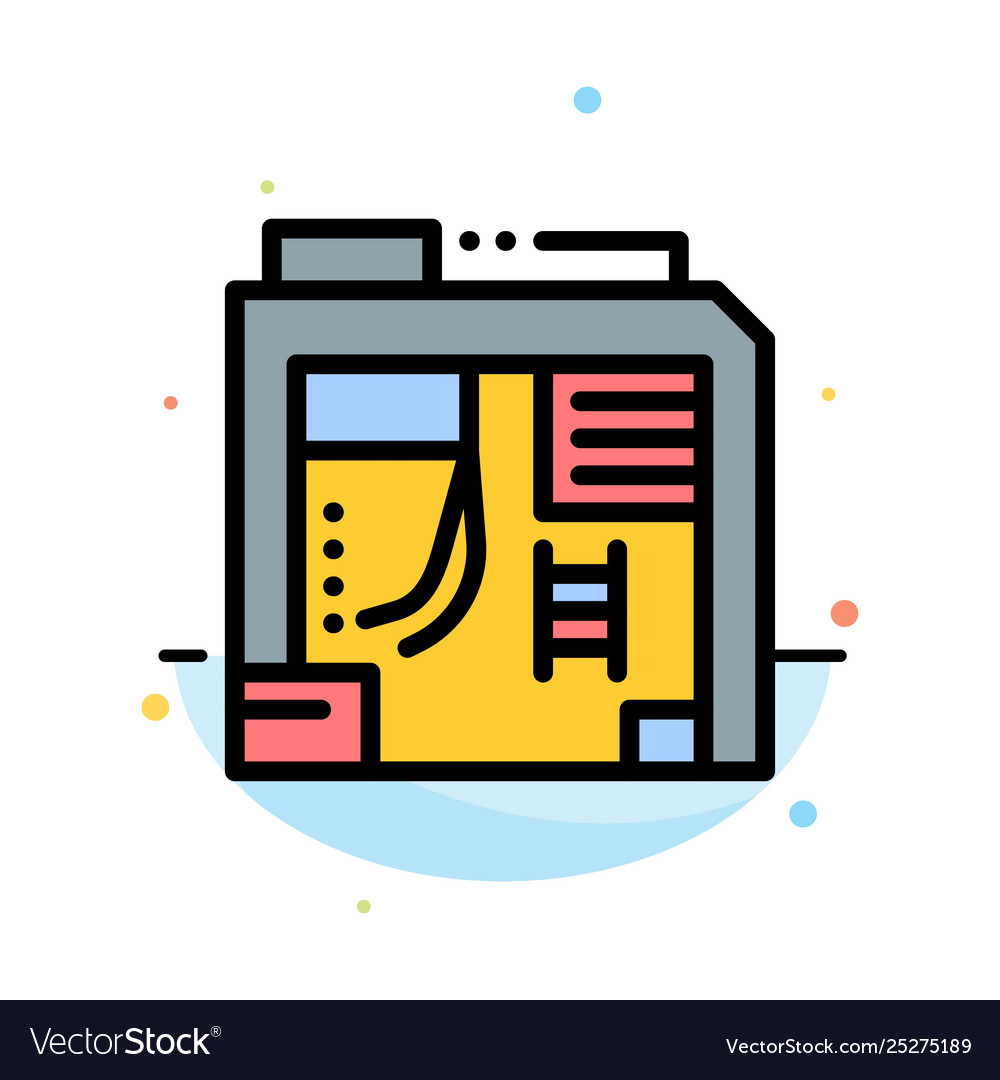 Atx box case computer abstract flat color icon vector image Atx box case computer abstract flat color icon