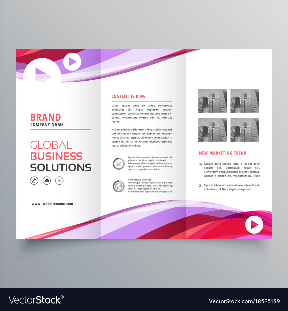 Business trifold brochure design with colorful