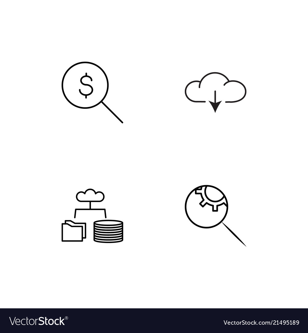 Cyber security linear icons set simple outline