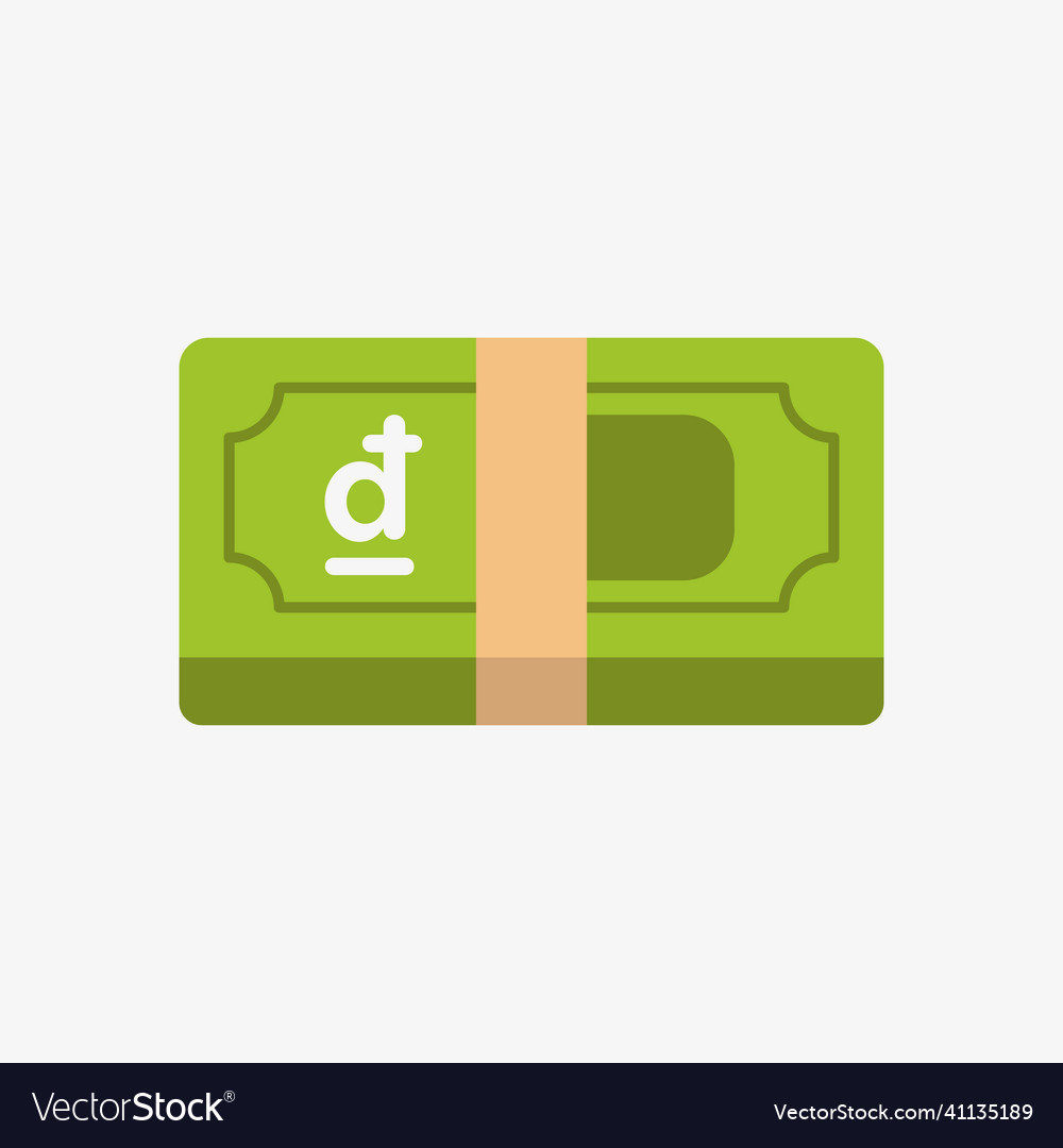 Dong icon vietnamese currency symbol on banknote