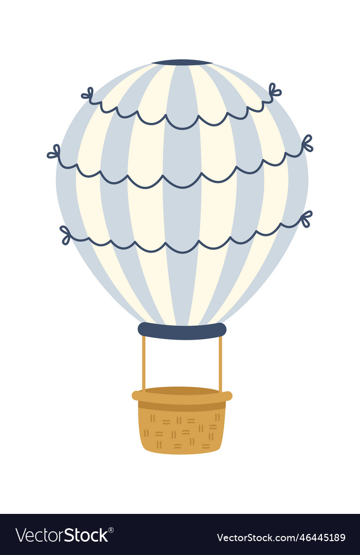 Flying hot-air balloon Royalty Free Vector Image