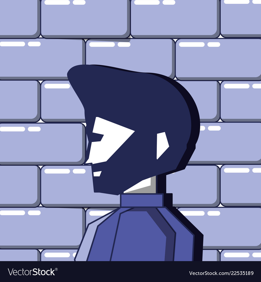 Man with wall privacy data