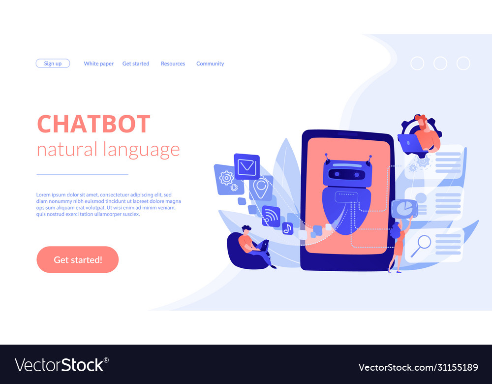 Natural language processing concept landing page vector image Natural language processing concept landing page