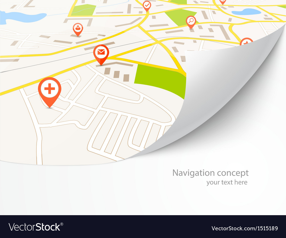 Navigation Map with Pins