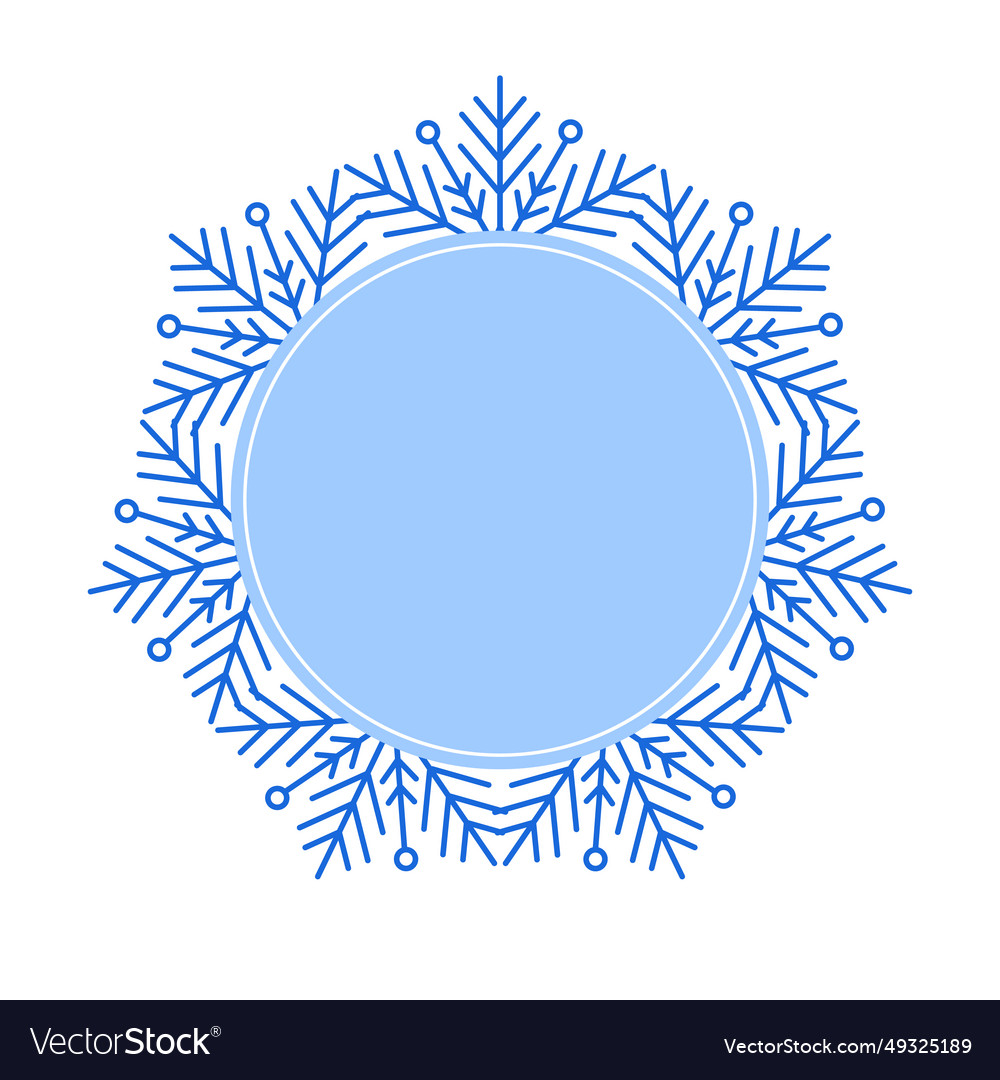 Round blue christmas winter frame made