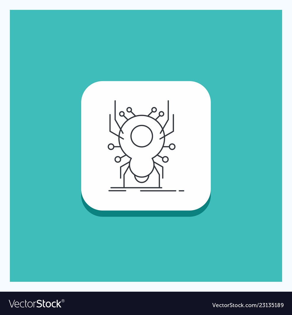 Round button for bug insect spider virus app line vector image Round button for bug insect spider virus app line