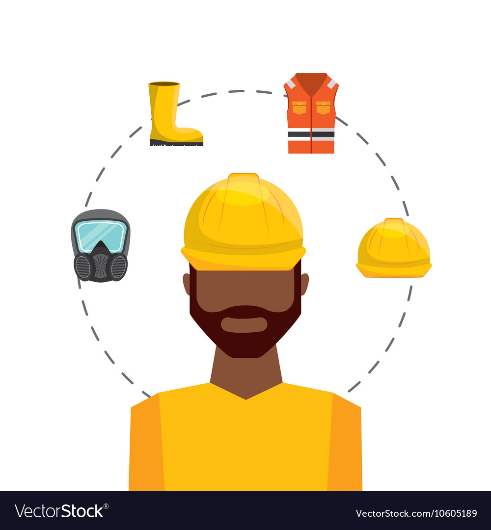 Safety industry equipment flat icons Royalty Free Vector