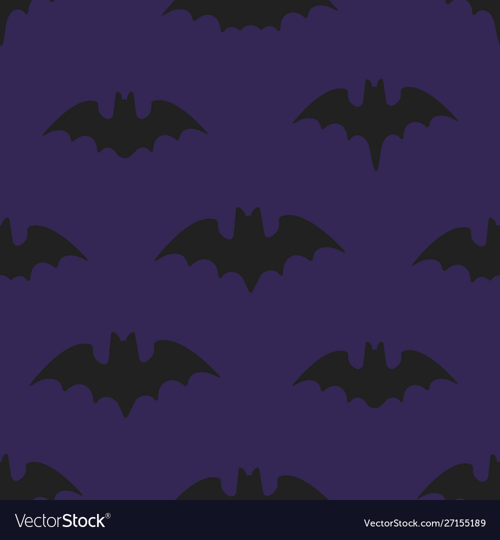 Seamless halloween pattern with animals bats flat Vector Image