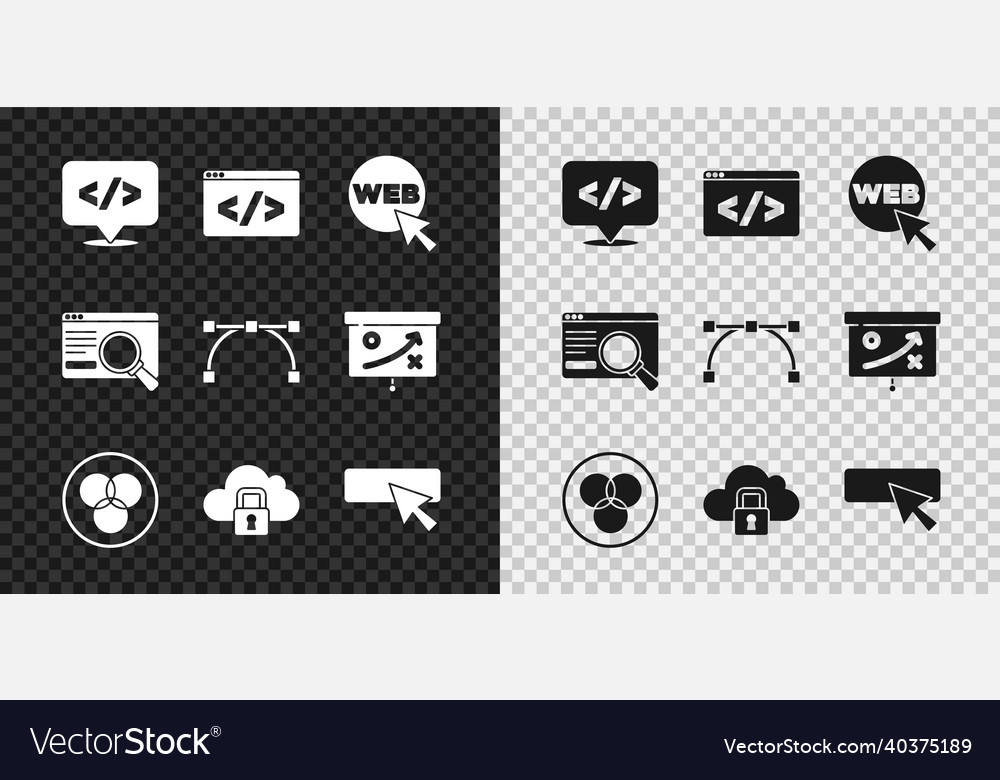 Set front end development web and graphic design Vector Image