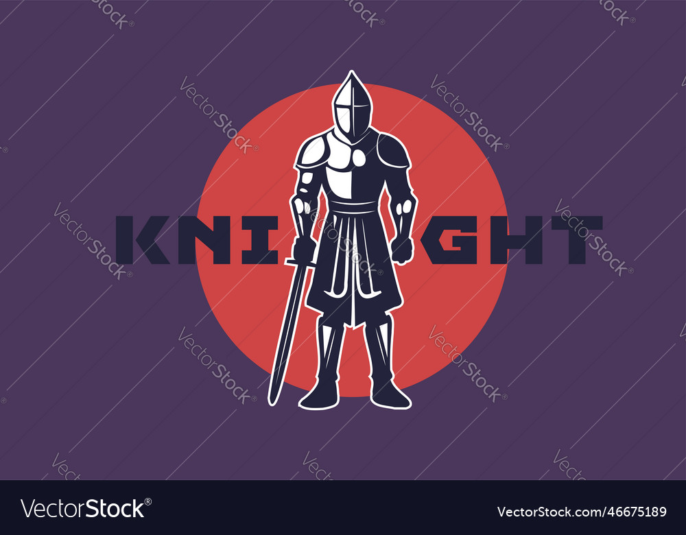 Simple knight in armor and with a sword