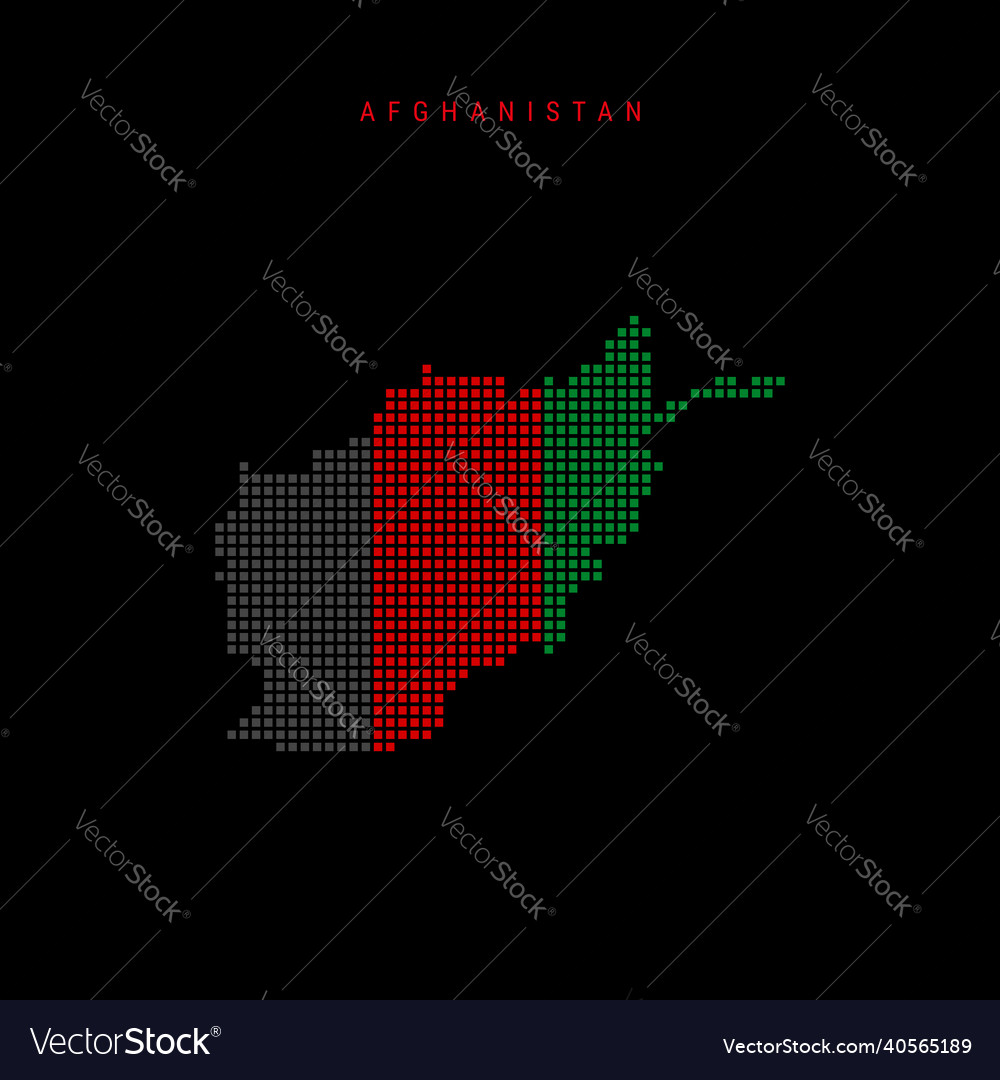 Square dots pattern map of afghanistan afghan