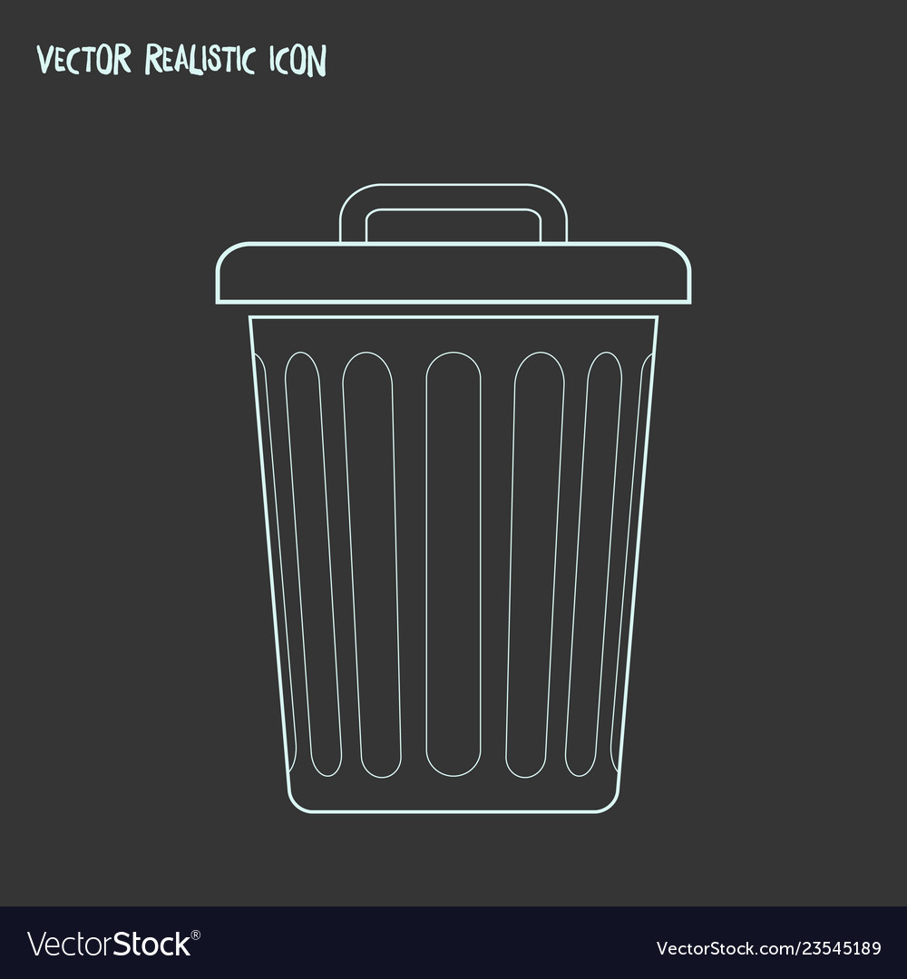 Trash can icon line element vector image Trash can icon line element