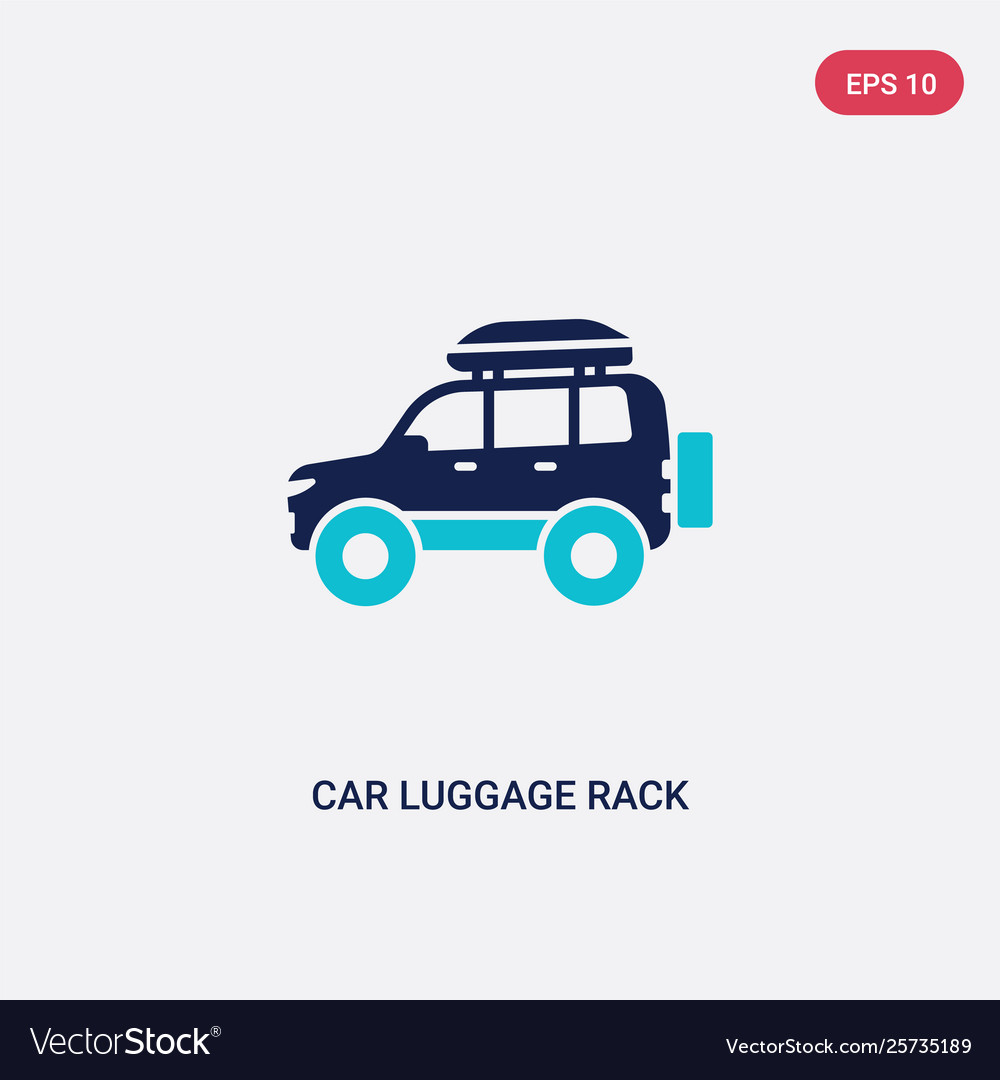 Two color car luggage rack icon from parts