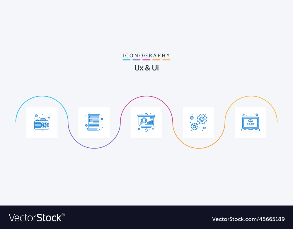Ux and ui blue 5 icon pack including tags coding