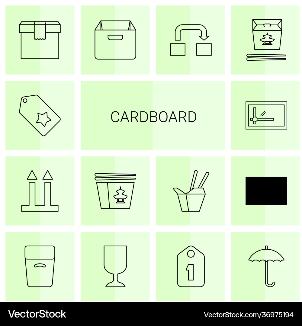 14 cardboard icons Royalty Free Vector Image - VectorStock