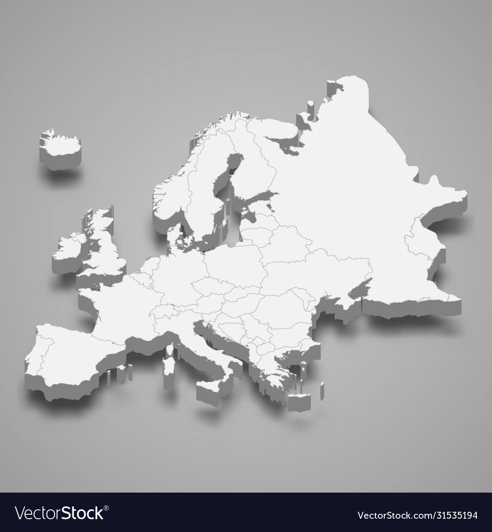 3d map europe Royalty Free Vector - 3d Map Europe Vector 31535194