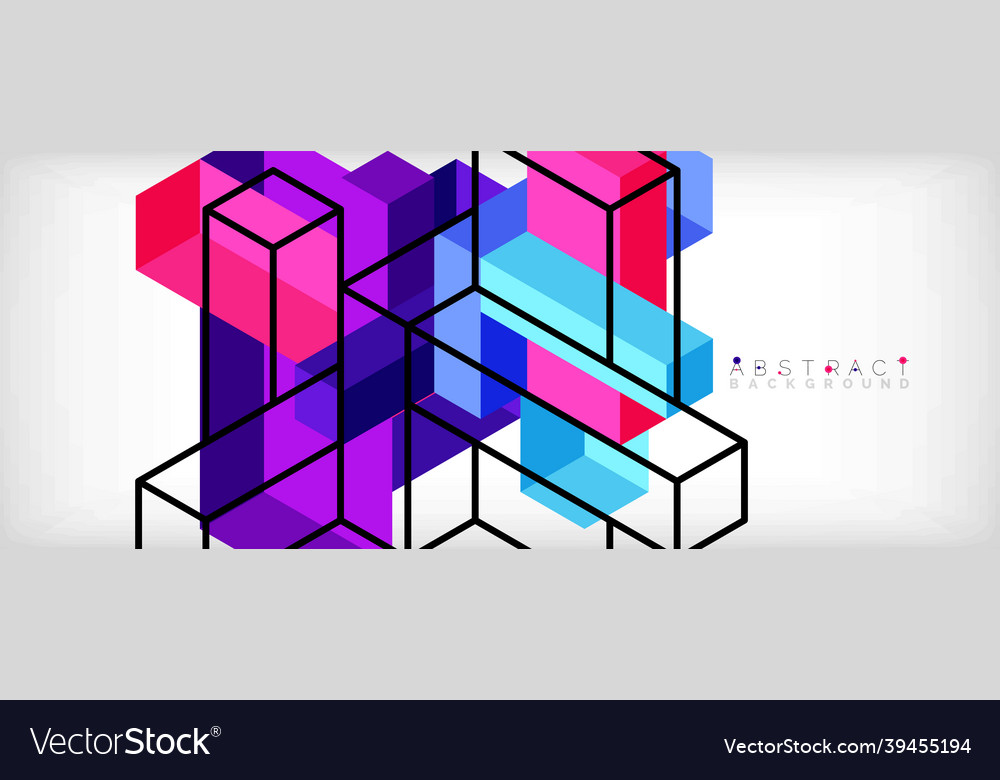 Abstract background 3d cubes cubic elements vector image Abstract background 3d cubes cubic elements