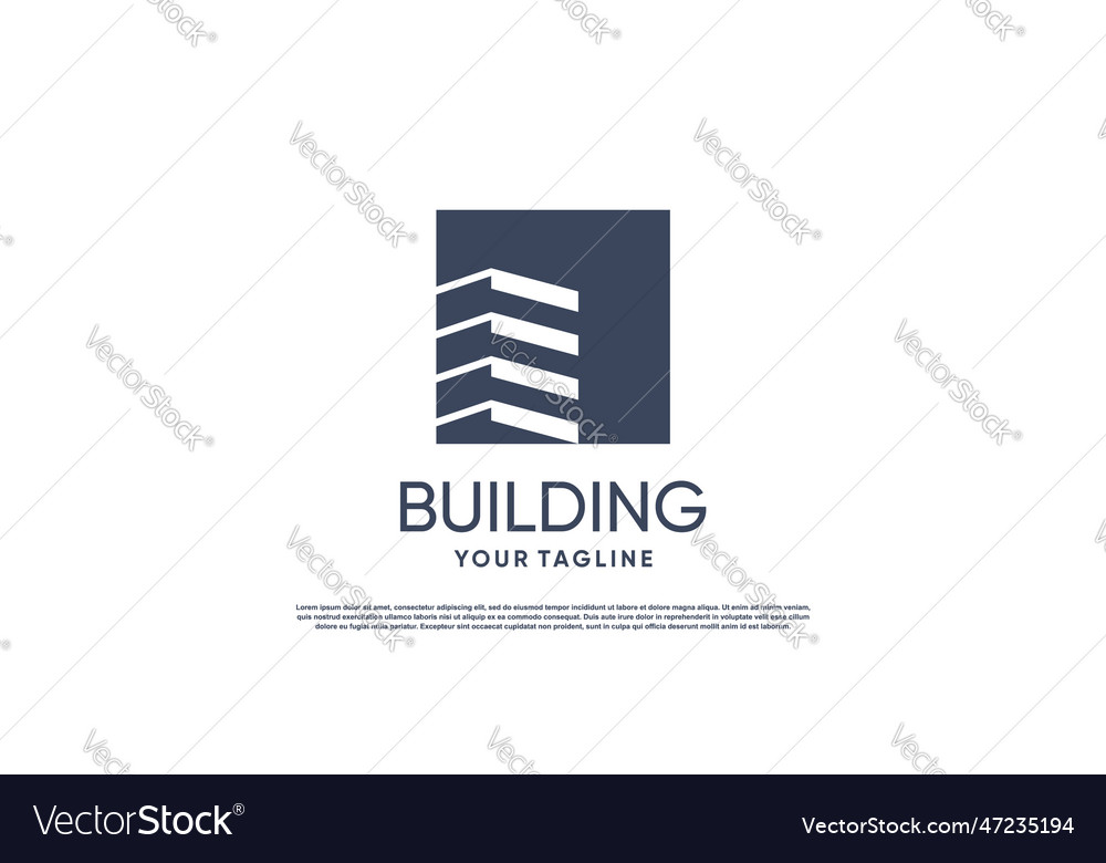 Building logo design with simple creative style vector image Building logo design with simple creative style