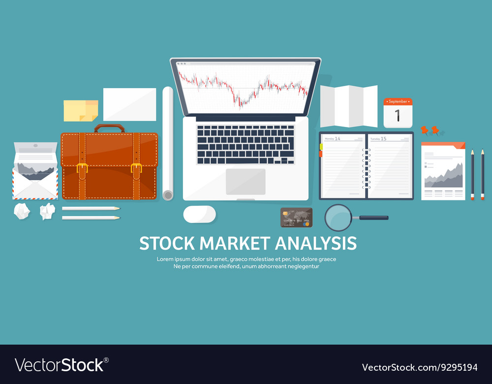 Flat background market trade Royalty Free Vector Image