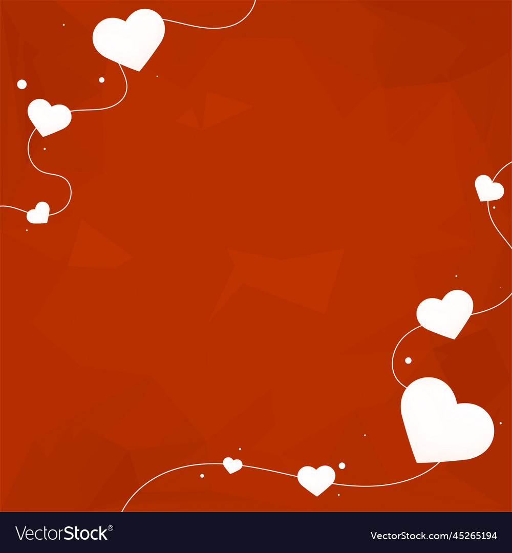Heart string border geometric pattern background vector image Heart string border geometric pattern background