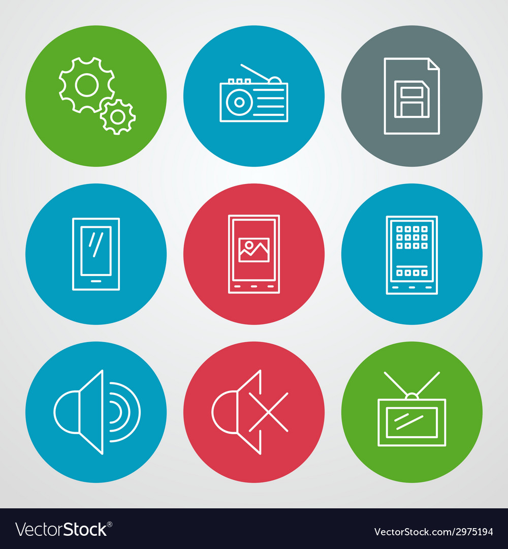 Line icons set for web site design and mobile apps