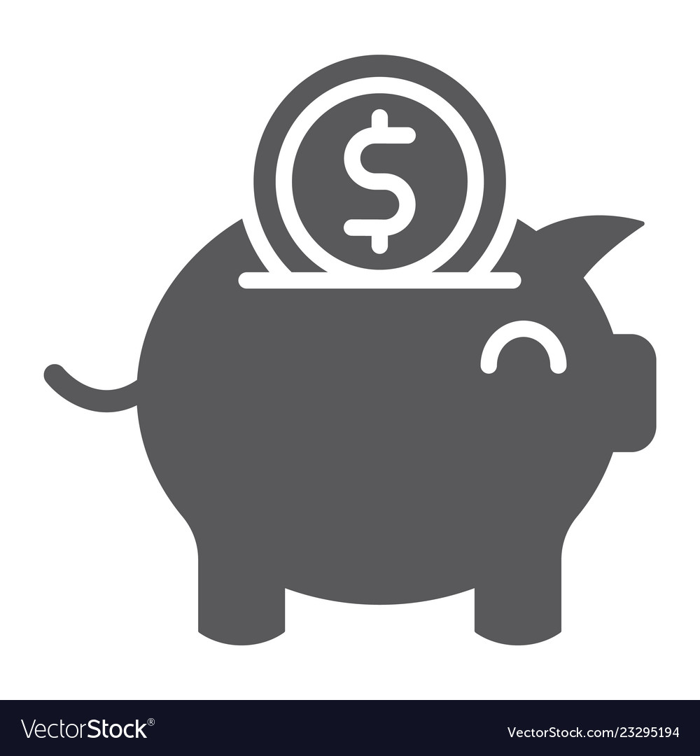 Piggy bank glyph icon finance and economy money