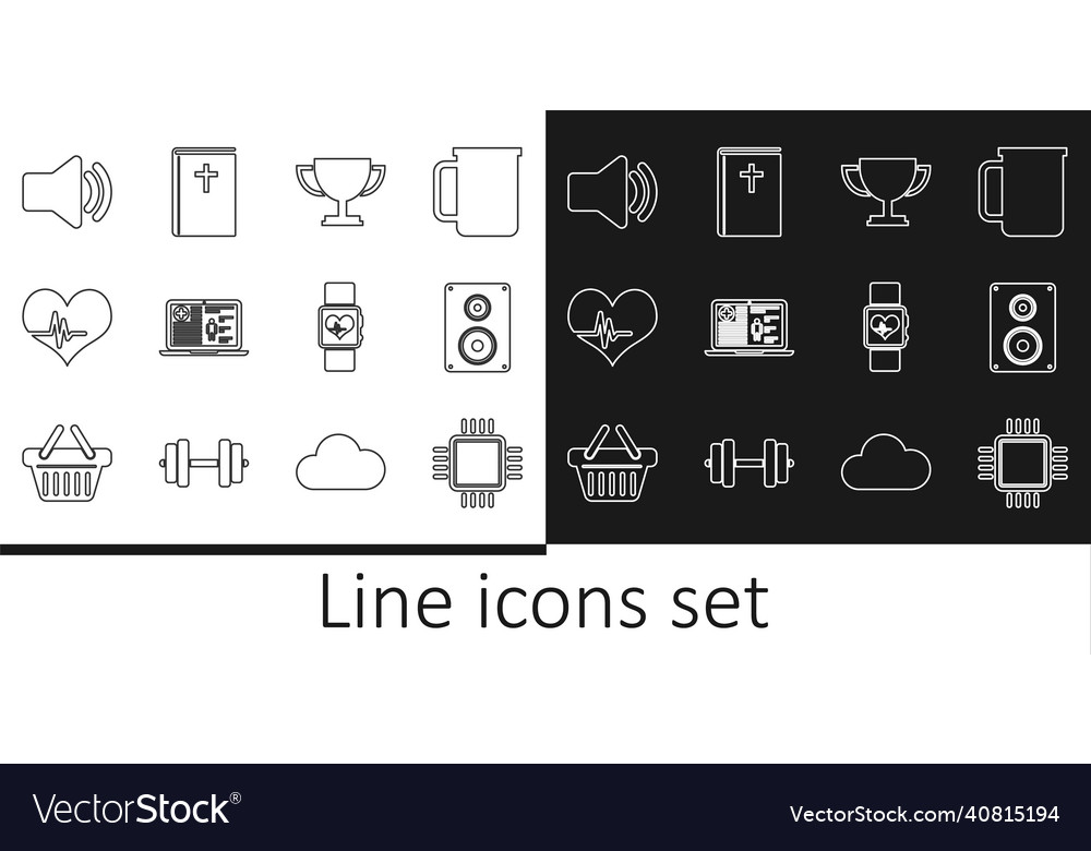 Set line processor with cpu stereo speaker vector image Set line processor with cpu stereo speaker