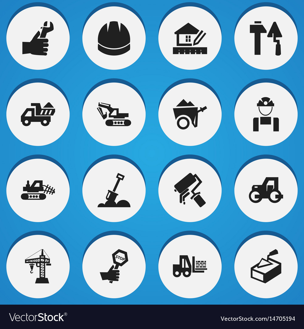 Set of 16 editable structure icons includes