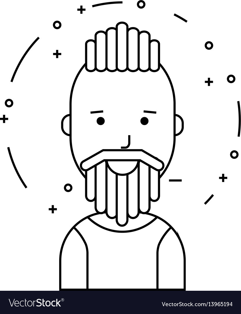 Smiling man character minimalism cartoon flat