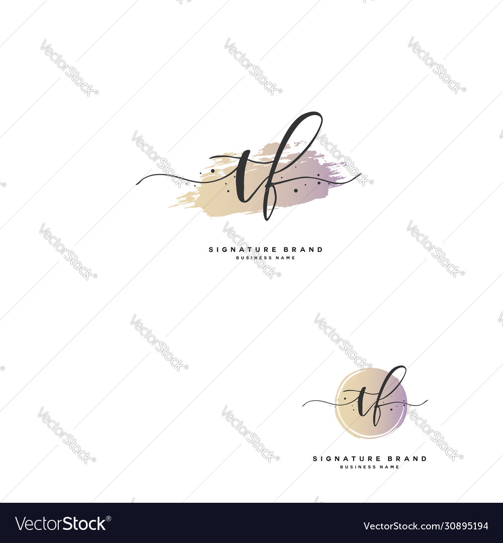T f tf initial letter handwriting and signature