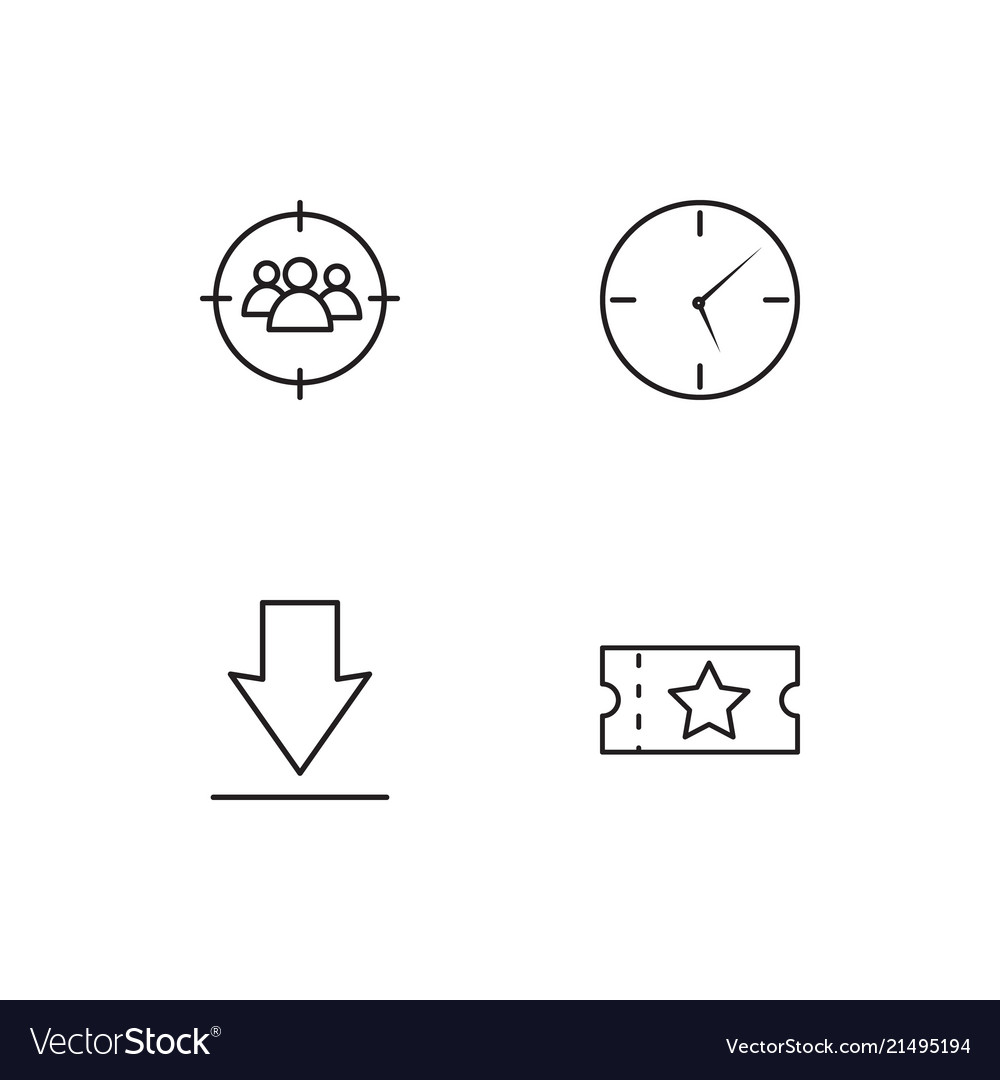 Time linear icons set simple outline